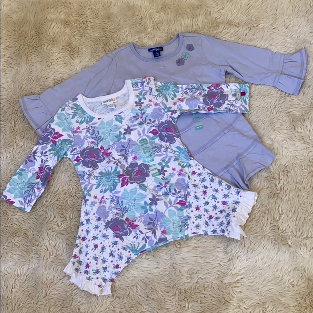 NAARTJIE Girl’s Tunic Tops Bundle Purple/Floral NWT